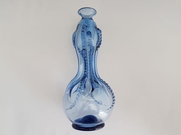 Blaue Kuttrolf-Flasche 13. -17. Jahrhundert